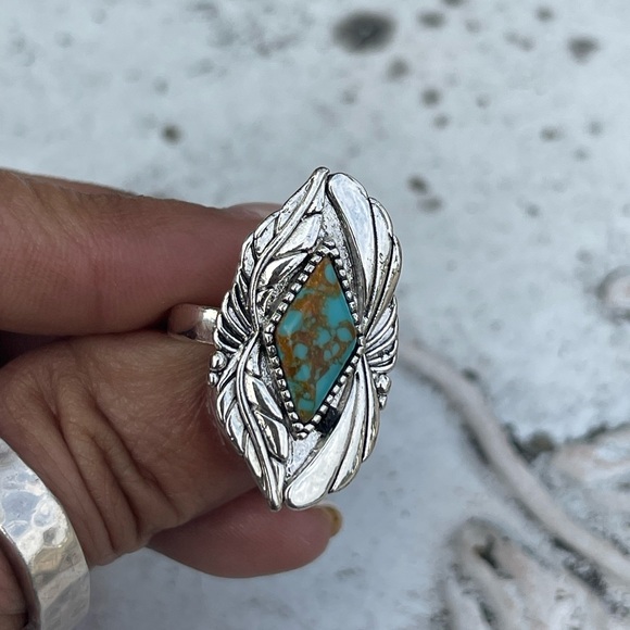 Free People Jewelry - 🌵Western Desert Faux Sterling & Faux Turquoise Ring